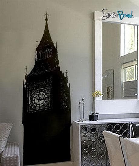 London England Decor, Big Ben Clock Vinyl Wall Decal Sticker. #260