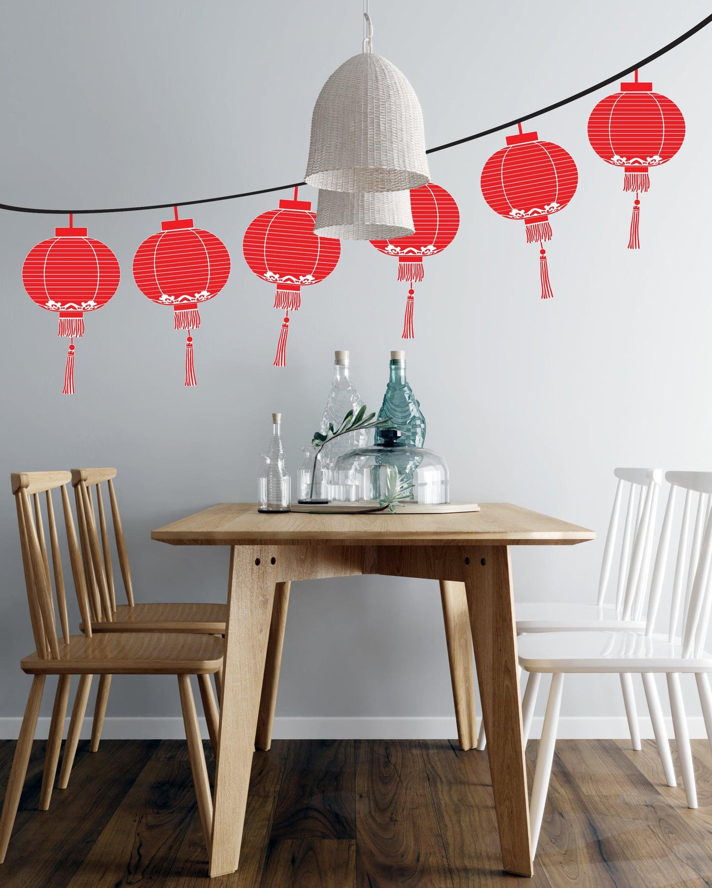 Chinese Lantern on a String Wall Graphic Decal. #261