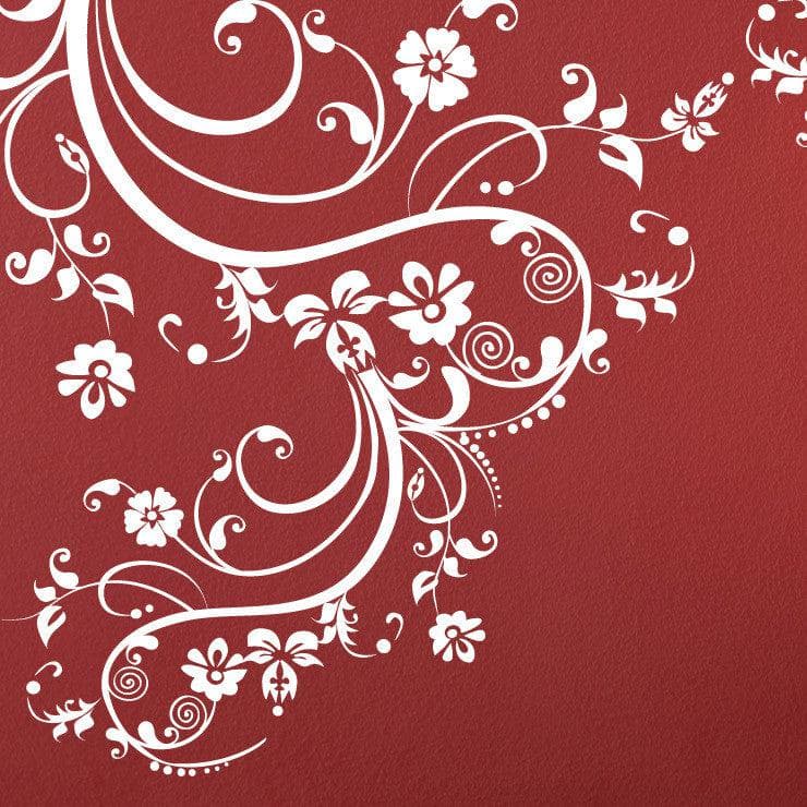 Swirl Flower Floral Design Vinyl Wall Decal Sticker. #262