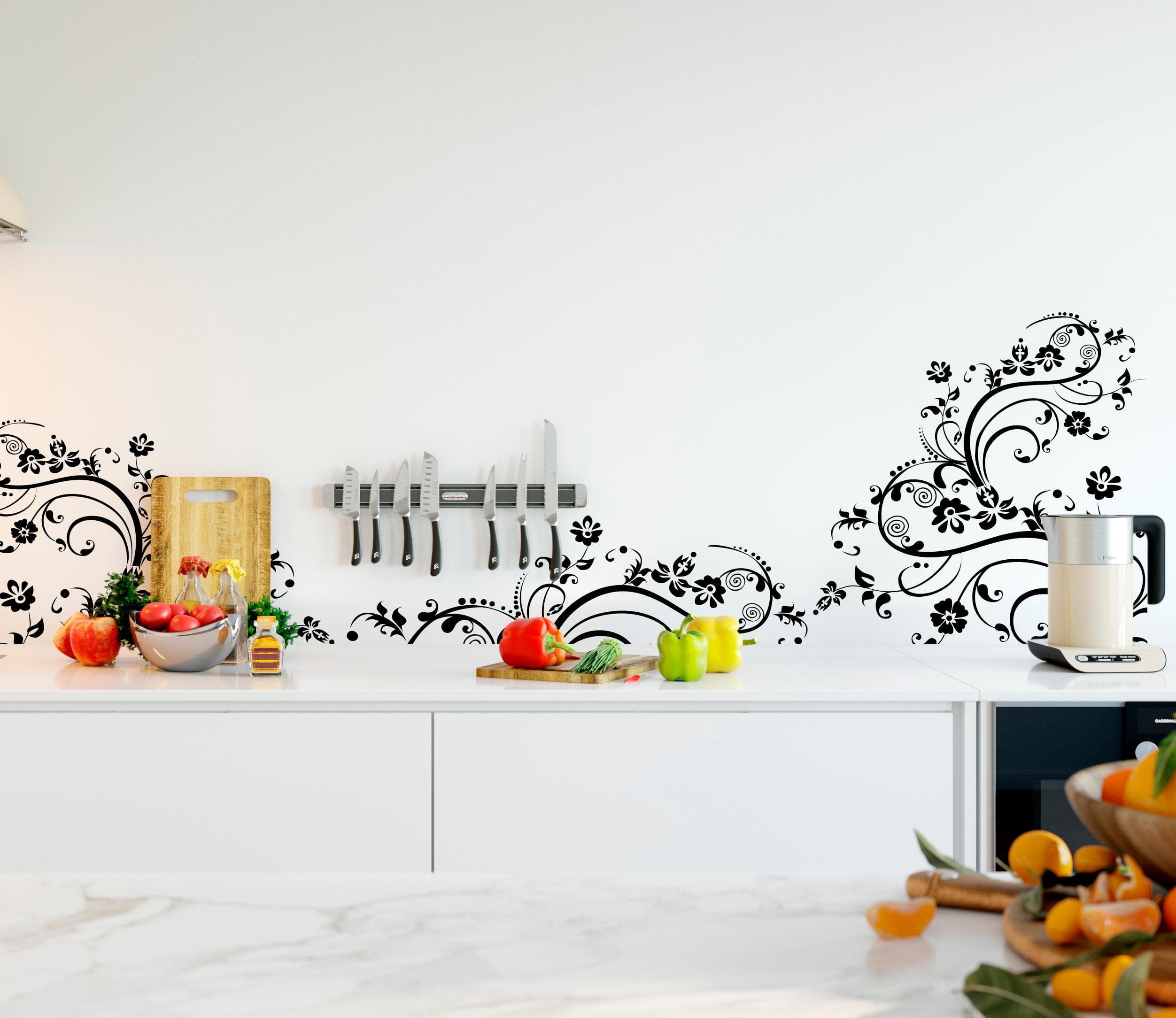 Swirl Flower Floral Design Vinyl Wall Decal Sticker. #262