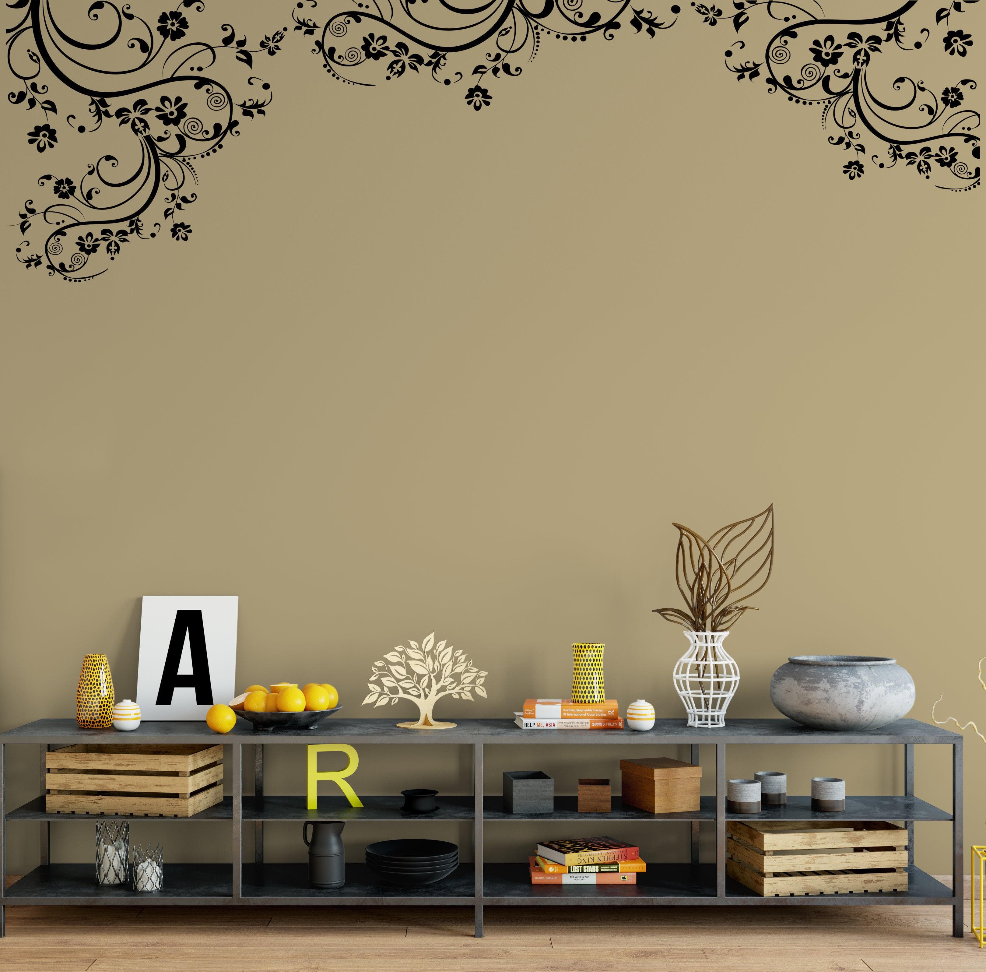 Swirl Flower Floral Design Vinyl Wall Decal Sticker. #262