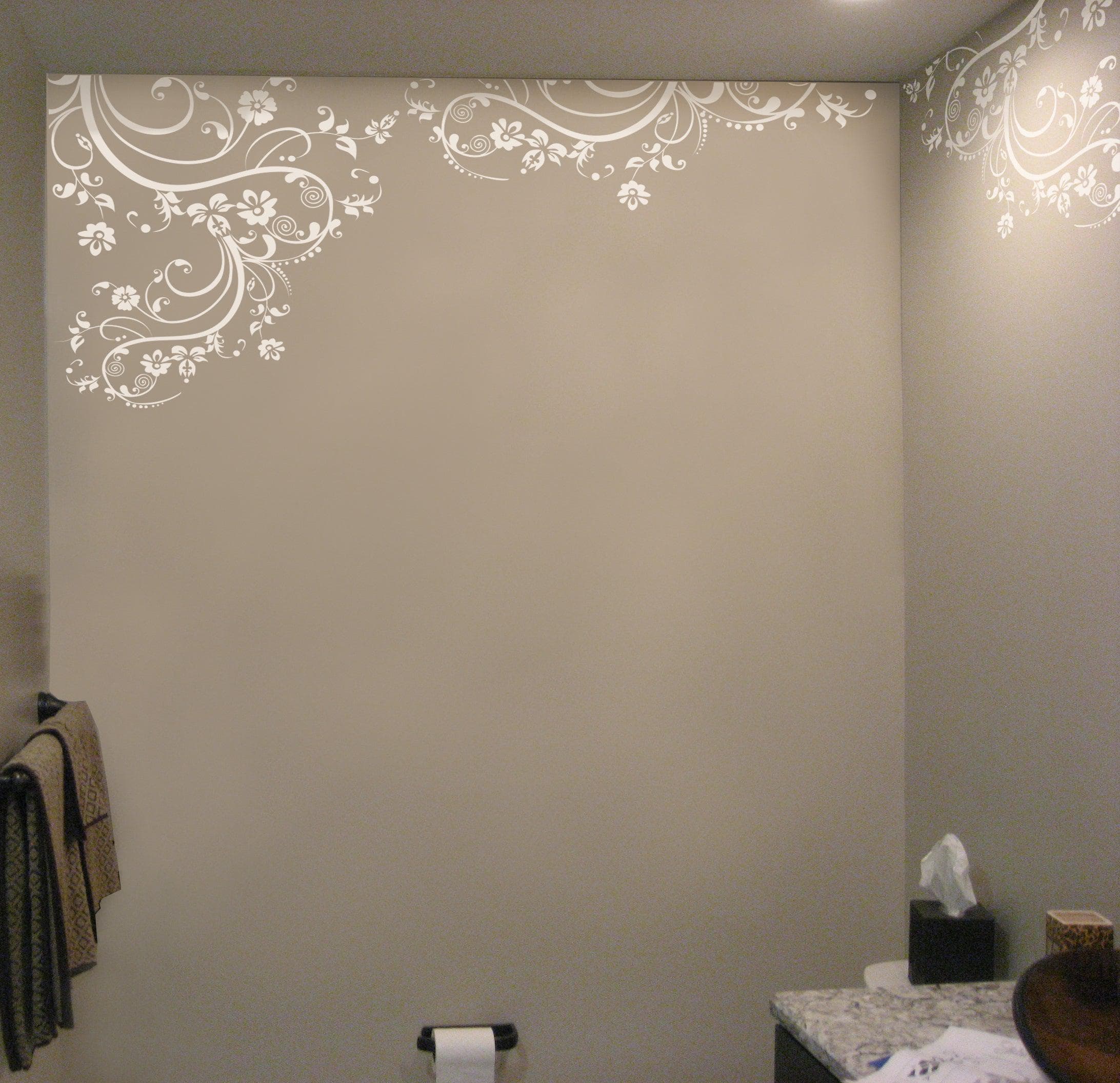 Swirl Flower Floral Design Vinyl Wall Decal Sticker. #262