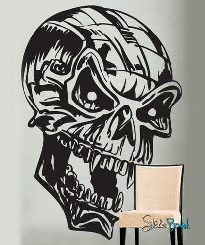 Metal Skull Head Vinyl Wall Decal Sticker. #266