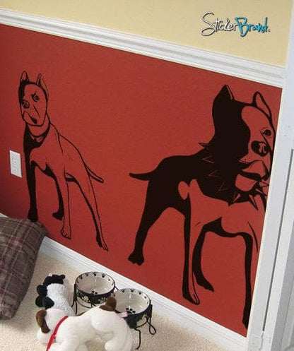 Vinyl Wall Decal Sticker Pit Bull Dogs #280