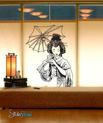 Japanese Geisha Wall Decal. Asian Decor. #295