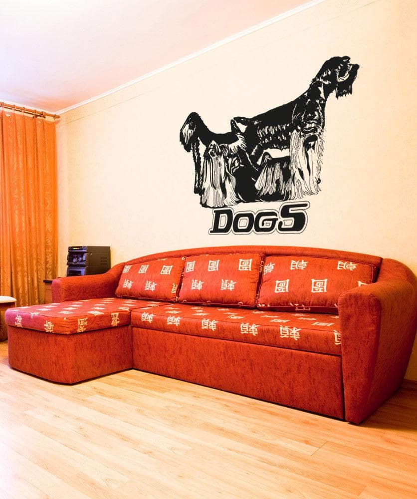 Vinyl Wall Decal Sticker Long Haired Dogs #OS_AA617