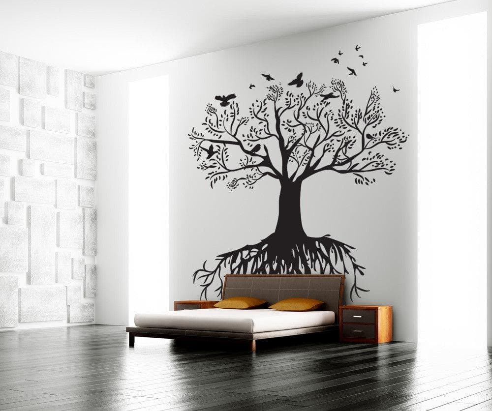 Vinyl Wall Decal Sticker Tree with Birds #OS_DC176