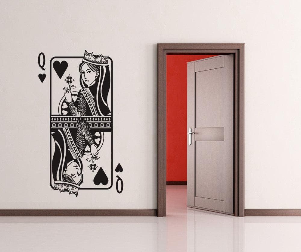 Queen of Hearts Playing Cards Wall Decal Sticker. #OS_DC360