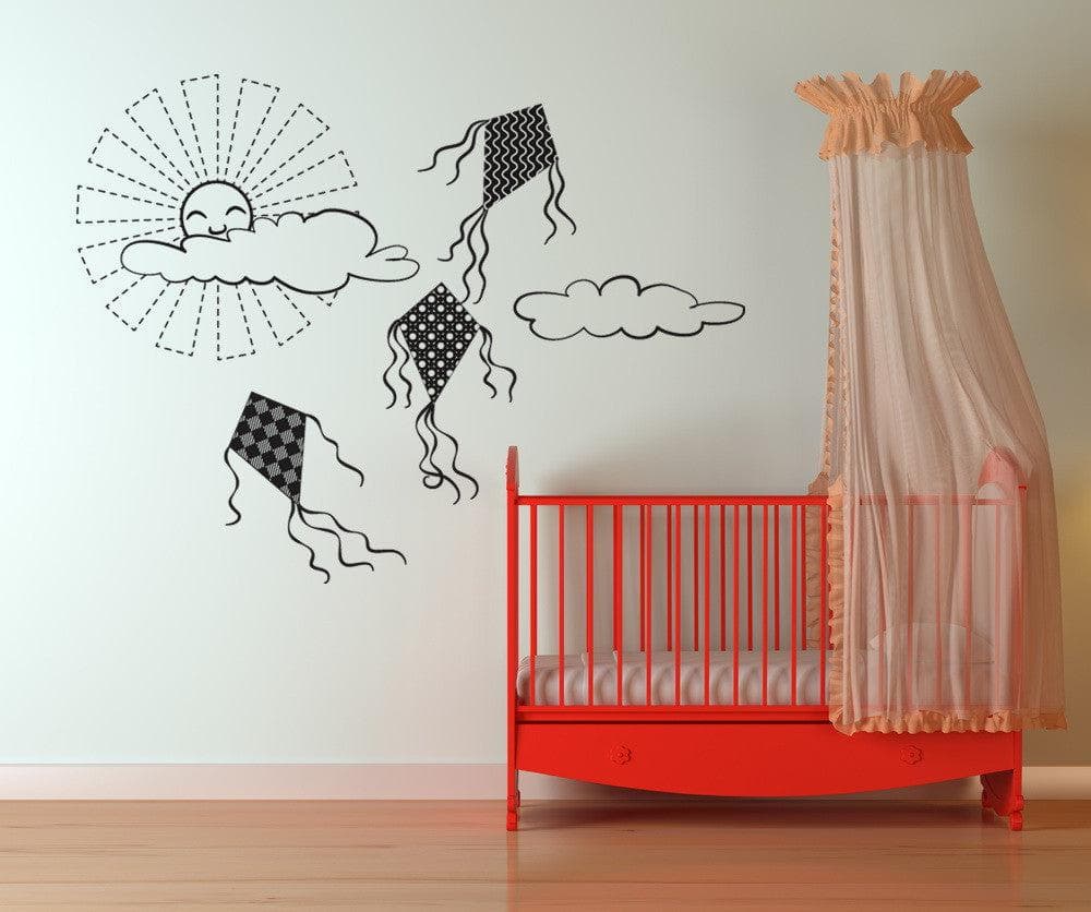 Vinyl Wall Decal Sticker Kites with the Sun #OS_DC271