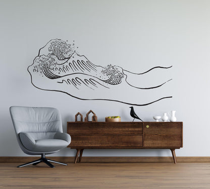 Japanese Great Wave Vinyl Wall Decal Sticker. #316