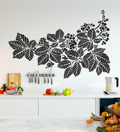 Vinyl Wall Decal Sticker Floral Fruit Pattern Flower #323