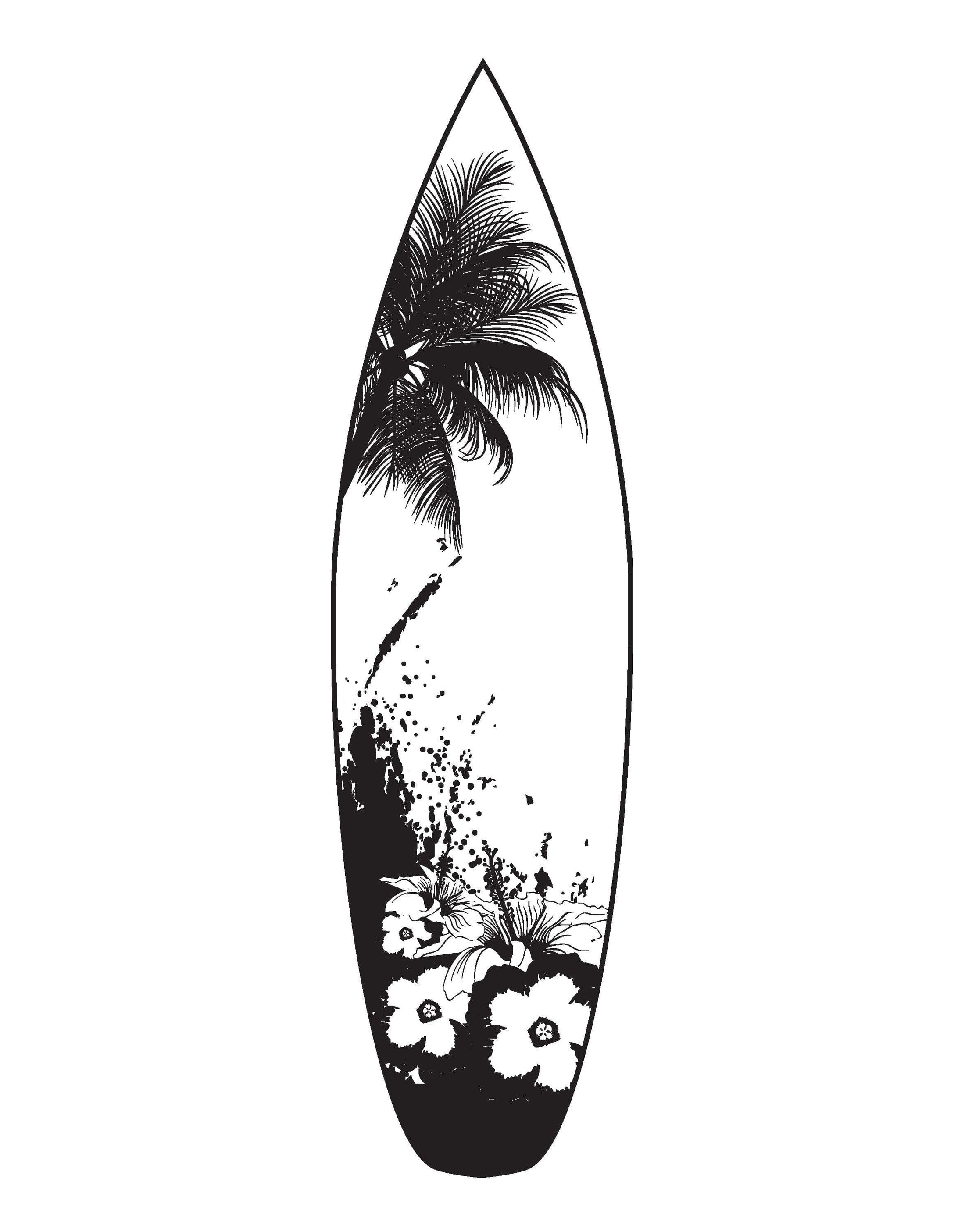 Surfboard Wall Decal Sticker. Beach House Tropical Vibe Theme. #329 ...