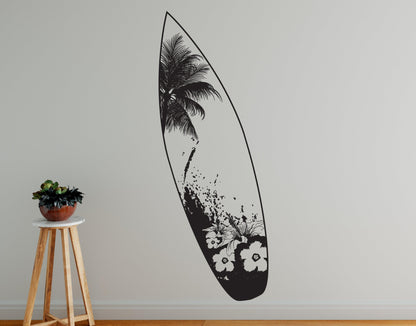 Surfboard Wall Decal Sticker. Beach House Tropical Vibe Theme.  #329