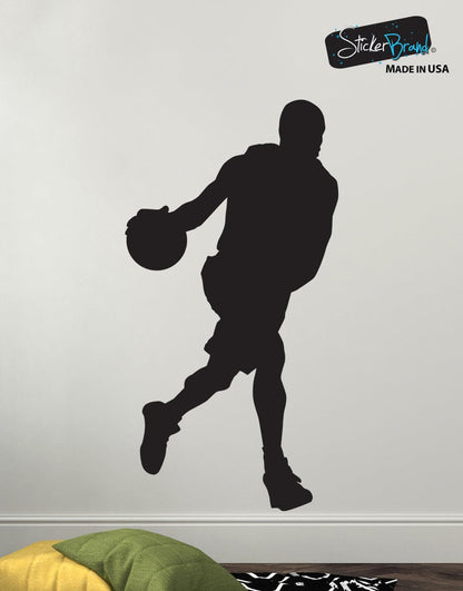 Vinyl Wall Decal Sticker Basketball Player Dribbling #340