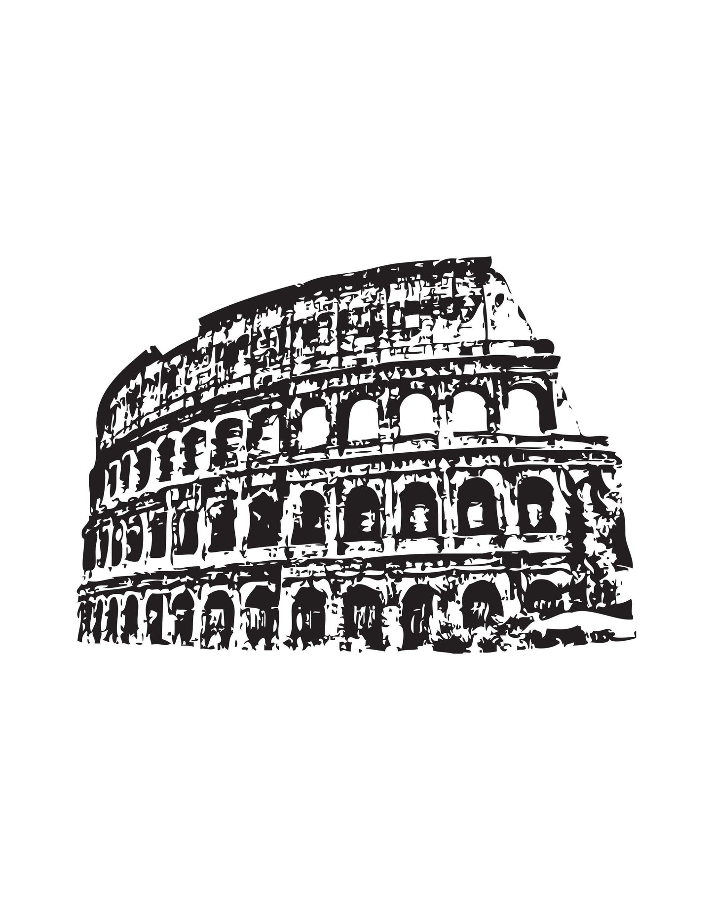 Roman Colosseum Vinyl Wall Decal Sticker. Rome Italy Theme Decor. #354