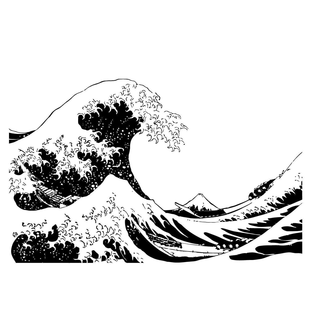 Japanese The Great Wave Off Kanagawa by Hokusai Wall Decal #363 –  StickerBrand