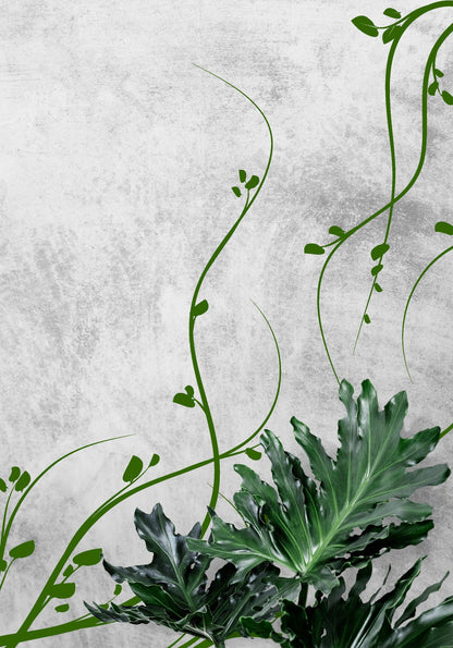 Floral Growing Weeds Vinyl Wall Decal Sticker.  #372