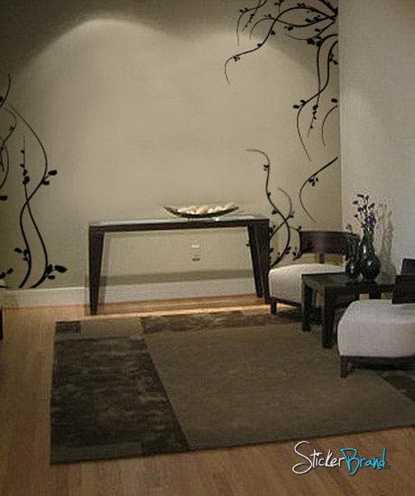 Floral Growing Weeds Vinyl Wall Decal Sticker.  #372