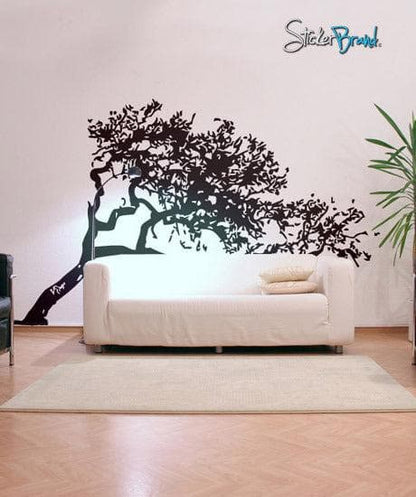 Vinyl Wall Decal Sticker Leaning Tree Cover #385