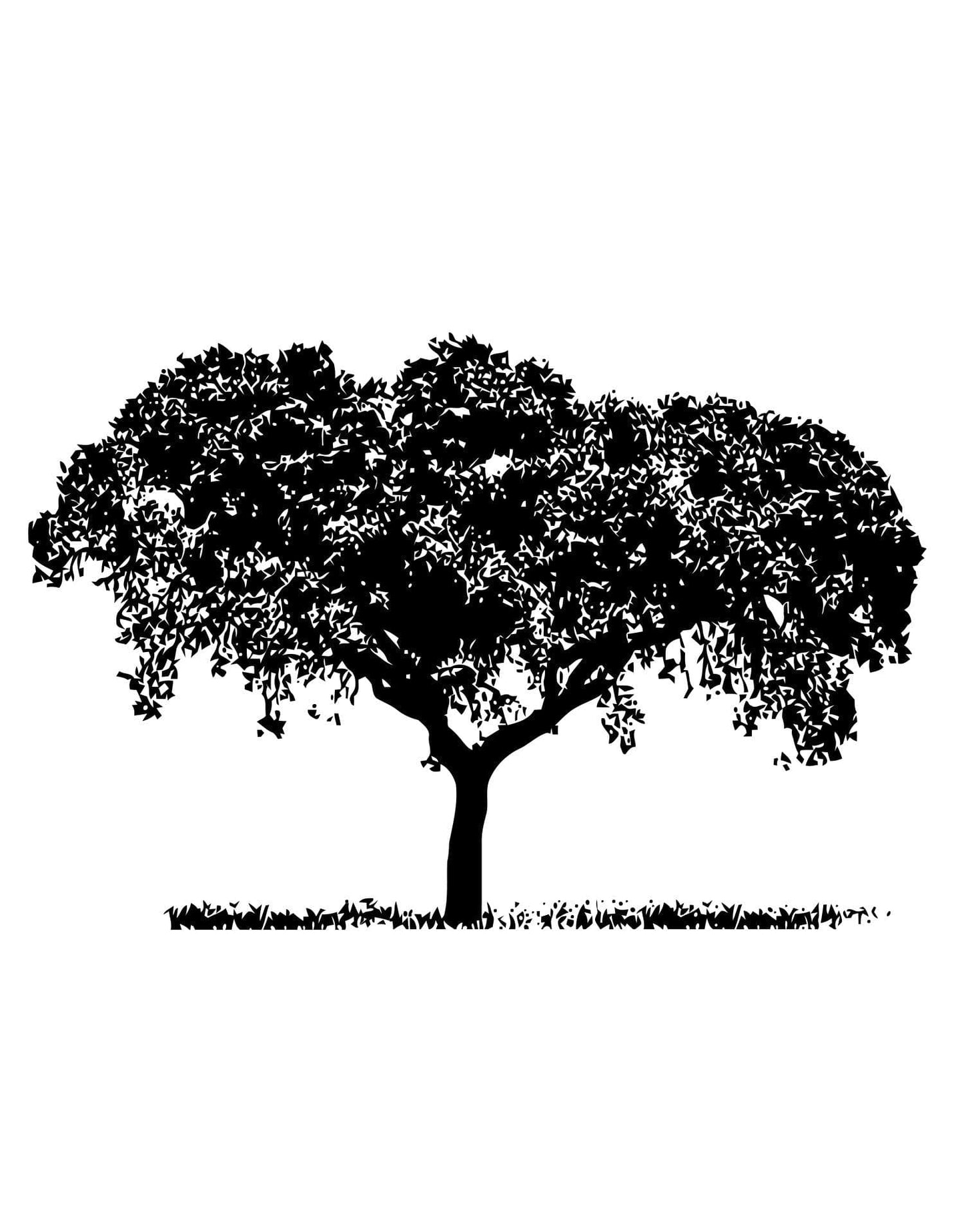 Overhanging Tree Top with Grass Vinyl Wall Decal Sticker. #386