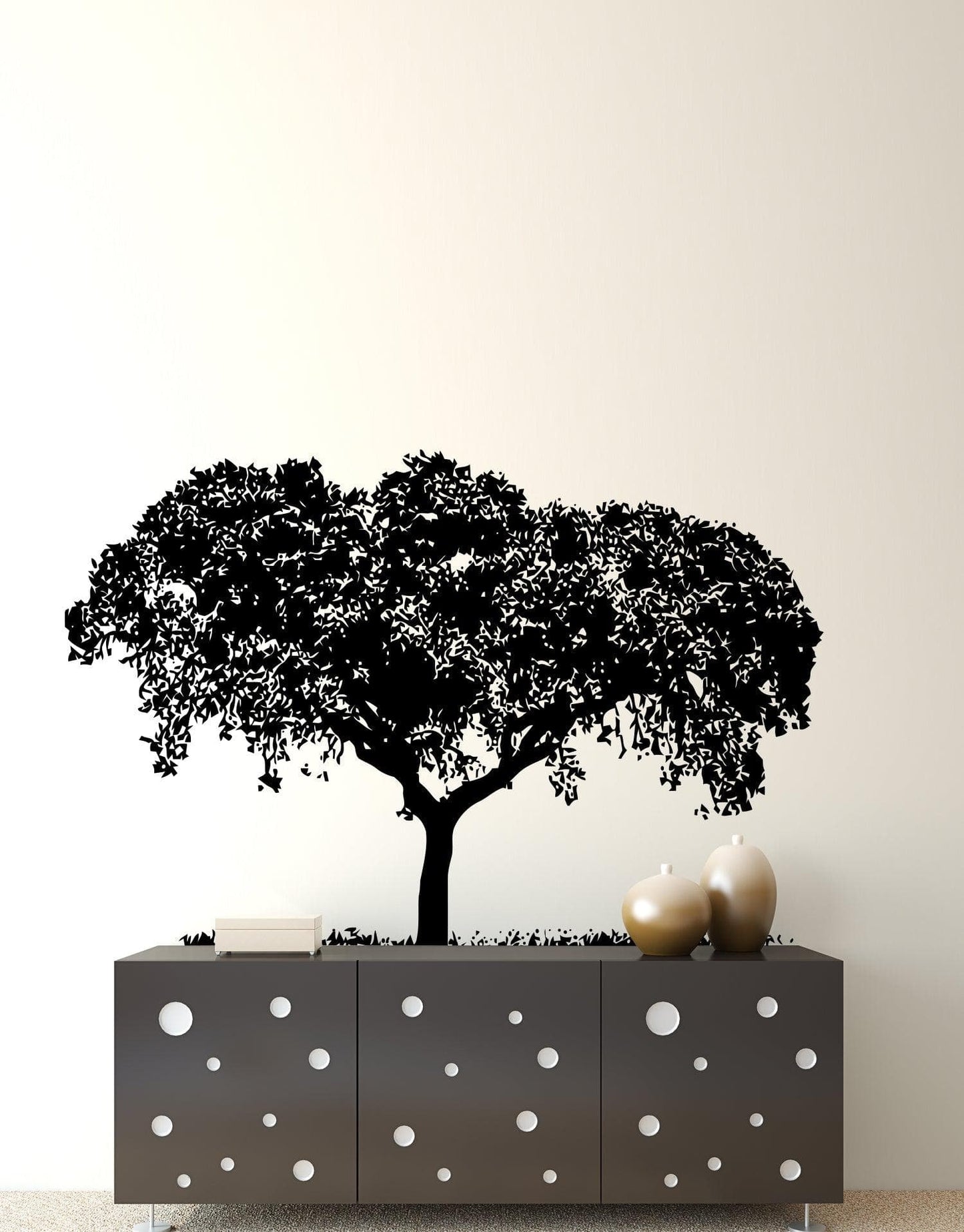 Overhanging Tree Top with Grass Vinyl Wall Decal Sticker. #386