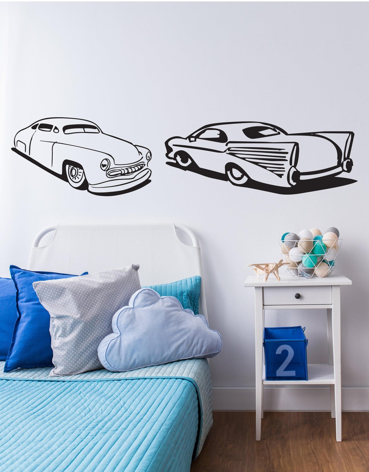 2 Classic Hot Rod Wall Decals. (Pair Set) #398