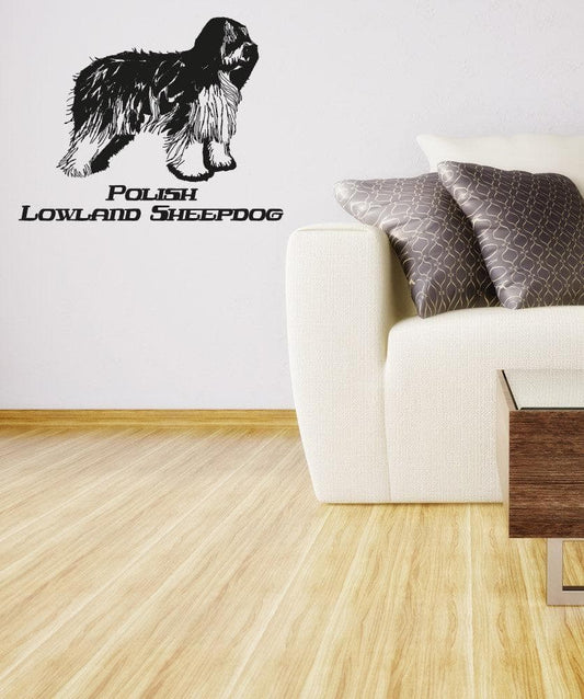 Vinyl Wall Decal Sticker Polish Lowland Sheepdog #OS_AA629