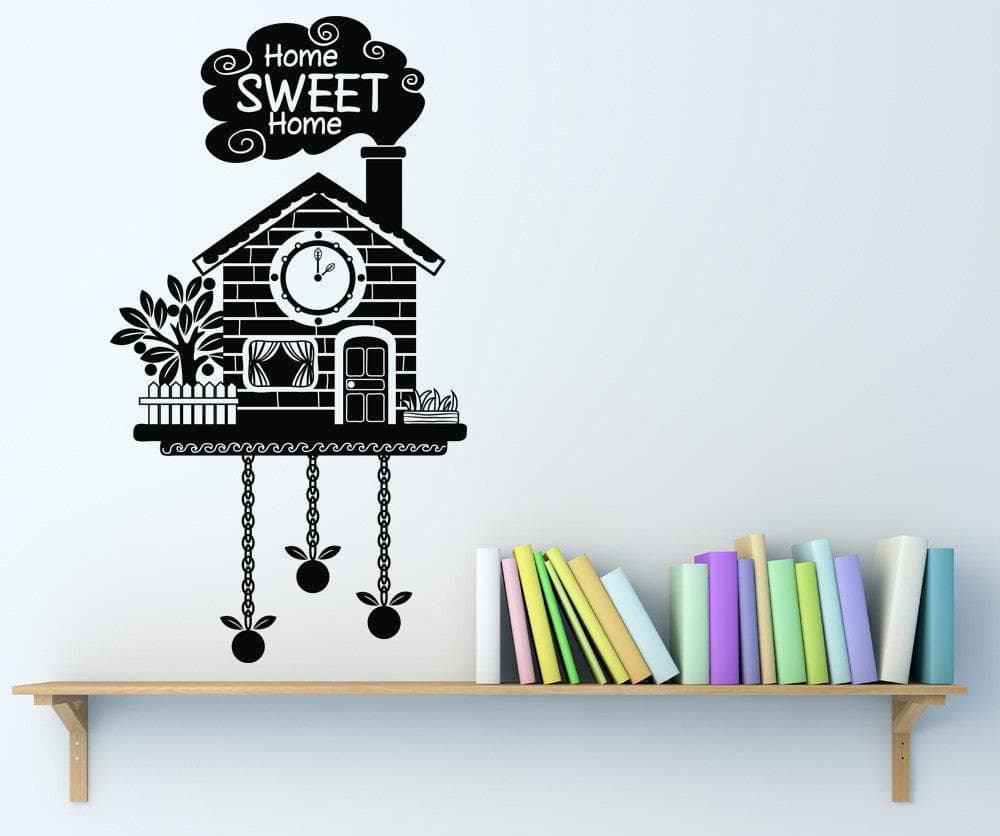 Vinyl Wall Decal Sticker Home Sweet Home Cuckoo Clock #OS_DC190