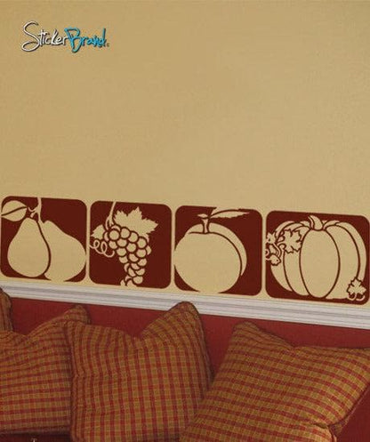 Vinyl Wall Decal Sticker Kitchen Grape Pumpkin Fruit #400