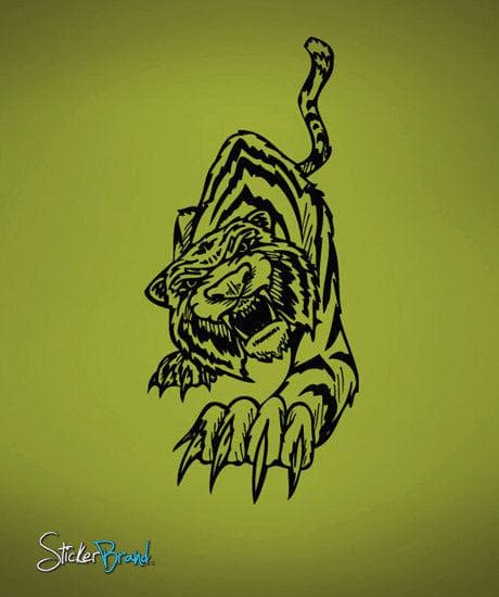 Tiger Preying with it's Claws out wall decal. #403