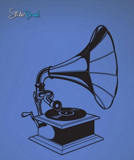 Retro Antique Record Phonograph Wall Decal. #408