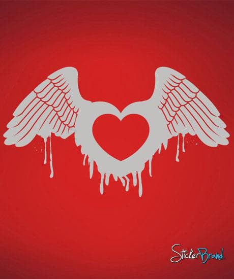 Vinyl Wall Decal Sticker Heart Wings Angel #422