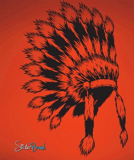 Vinyl Wall Decal Sticker Indian Head Dress #493