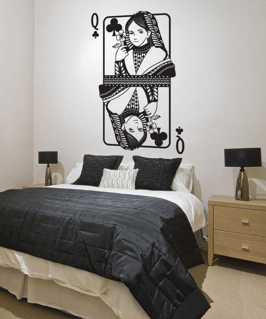 Vinyl Wall Decal Sticker Queen of Clubs #OS_DC358