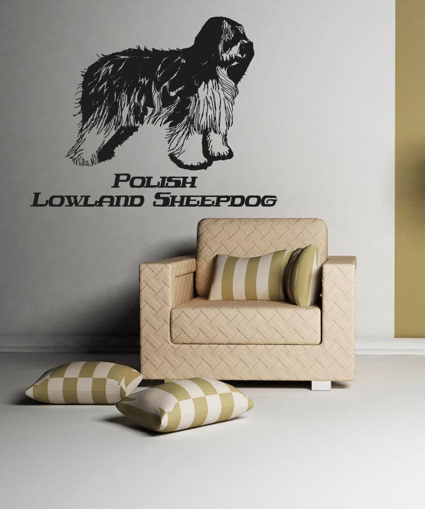 Vinyl Wall Decal Sticker Polish Lowland Sheepdog #OS_AA629