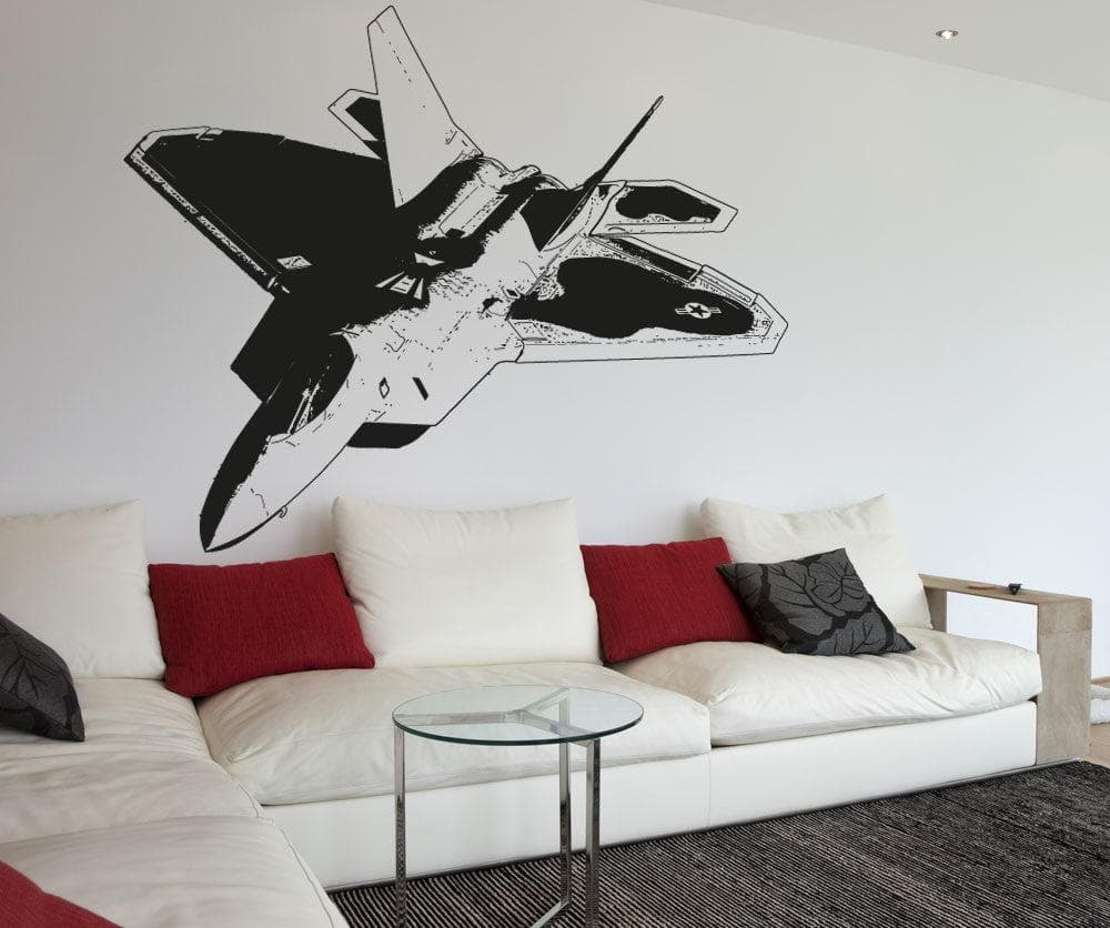 Military Fighter Jet F22 Vinyl Wall Decal Sticker. #5008