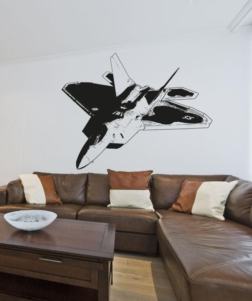 Military Fighter Jet F22 Vinyl Wall Decal Sticker. #5008