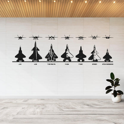 7 Fighter Jets Wall Decal. #5014