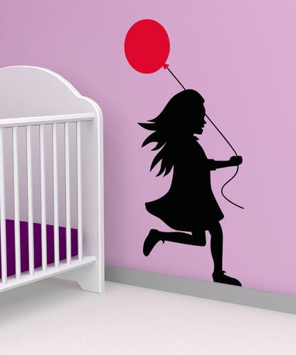 Vinyl Wall Decal Sticker Girl With Balloon #5017