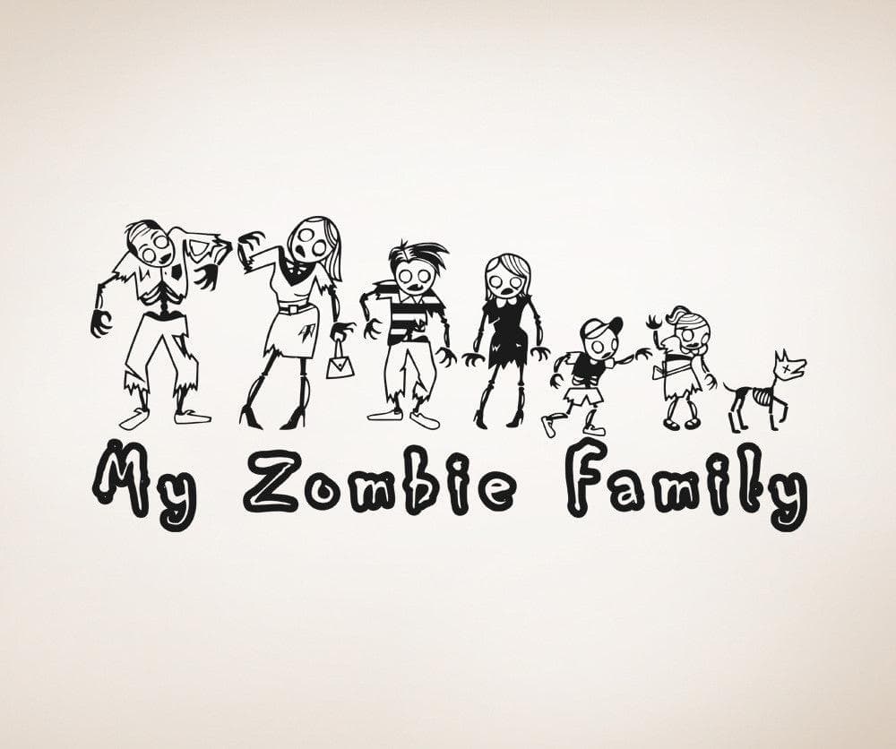 My Zombie Family Vinyl Wall Decal Sticker. #5027