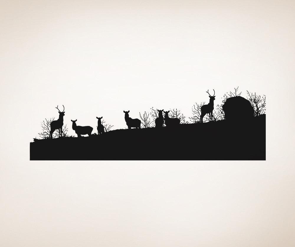 Herd of Deers Silhouette Wall Decal Sticker. #5043