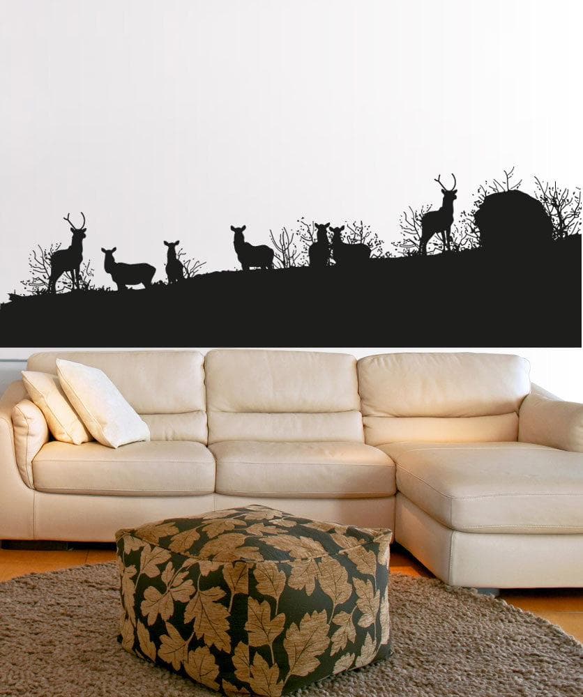 Herd of Deers Silhouette Wall Decal Sticker. #5043