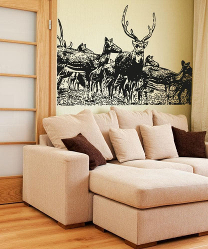 Vinyl Wall Decal Sticker Herd of Deer #5045