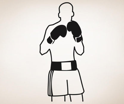 Boxer Outline Boxing Wall Decal. Sports Theme Wall Decor. #5049