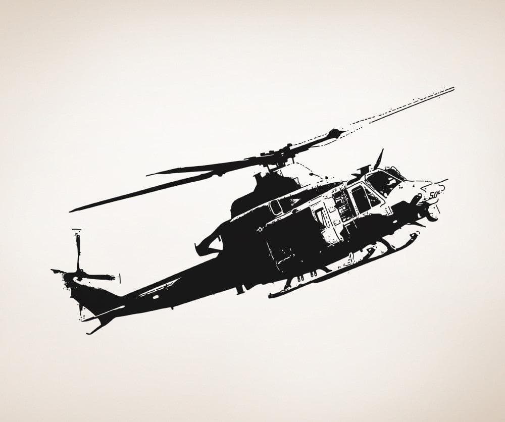 Vinyl Wall Decal Sticker Flying Helicopter #5054