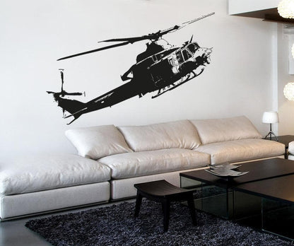 Vinyl Wall Decal Sticker Flying Helicopter #5054