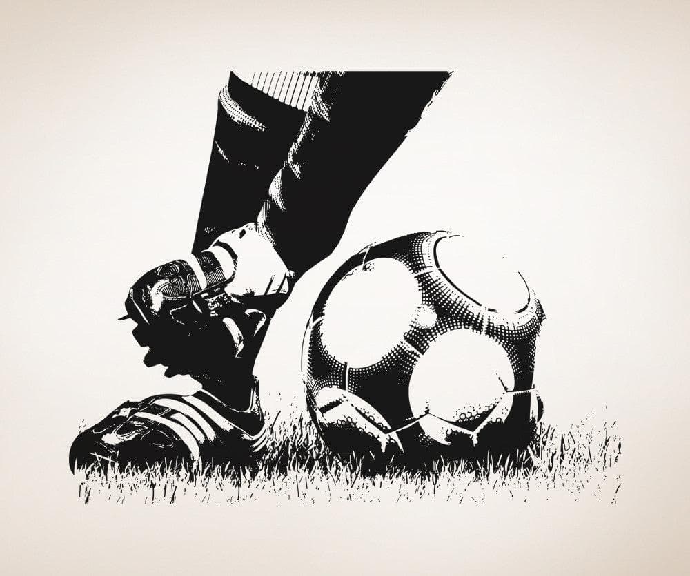 Soccer Football Action Feet Kicking Ball wall decal. #5074