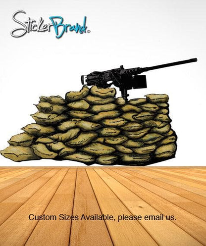 Graphic Wall Decal Sticker Gun 50 Caliber Nest Army Military #JH181