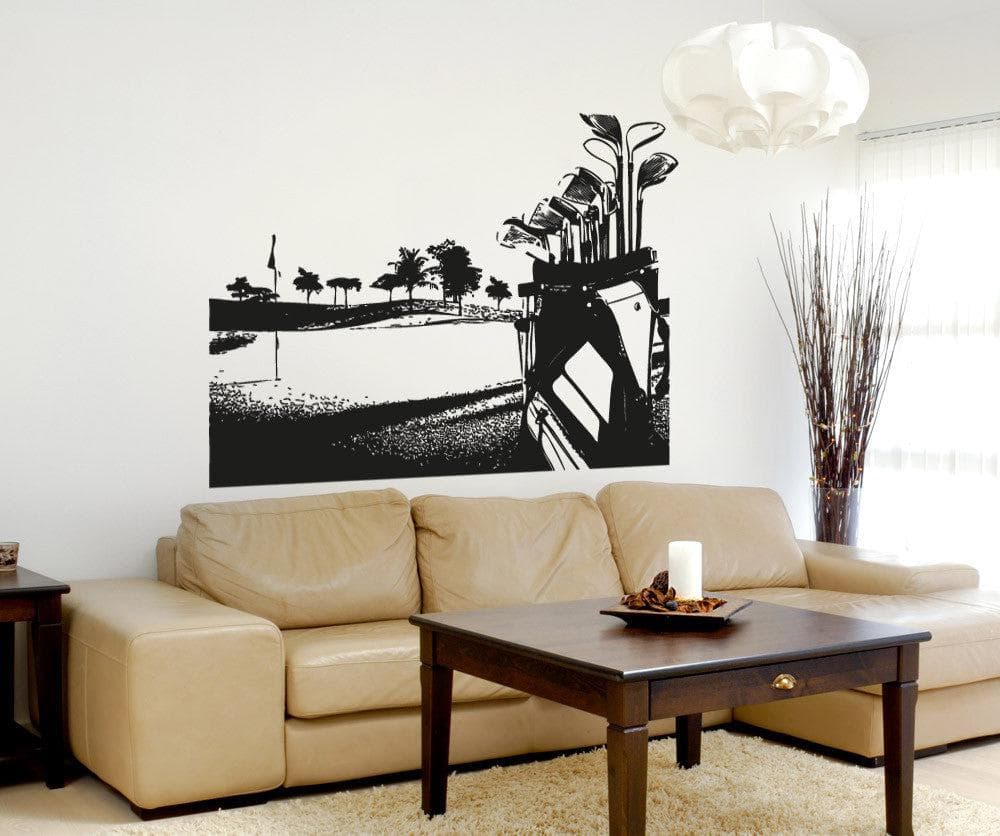 Golf Course View Wall Decal. Golf Clubs. #5105