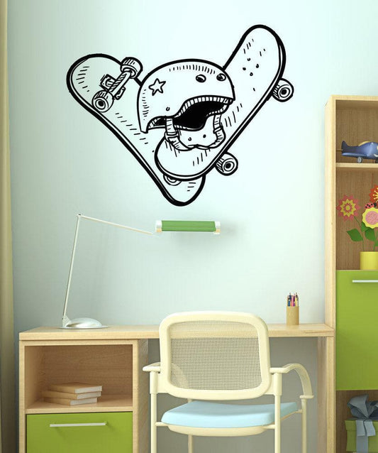 Vinyl Wall Decal Sticker Skateboards and Helmet #5109